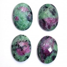 Ruby zoisite 22x17mm oval rose cut flat back 19.1 ct